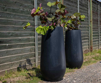    Nobilis Marco Round Plain Black vase